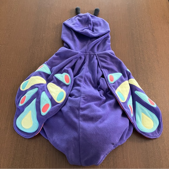 Butterfly Baby Halloween Costume Hooded Onesie Carter's Purple and Mint Outfit - Picture 3 of 3